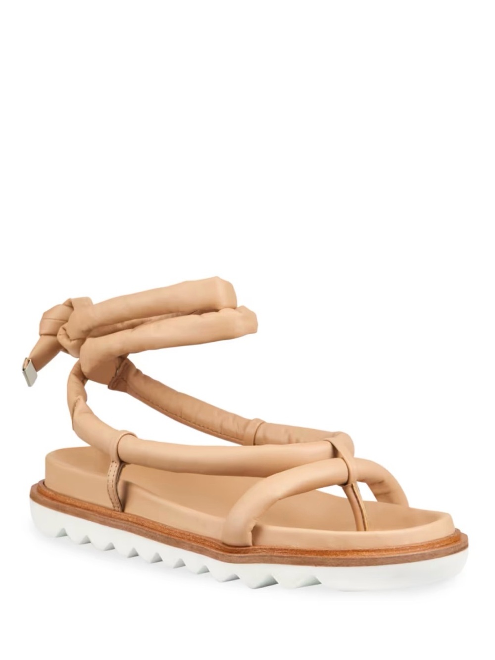 STUDIO AMELIA Tubular Wrap Flat Sandals in beige Sz 39/9